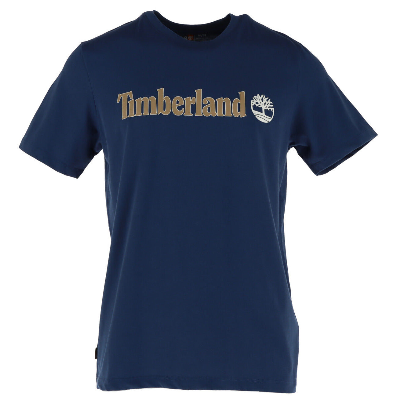 T-shirt uomo Timberland modello SHORT SLEEVE blu in cotone a maniche corte con stampa logo e scollo tondo
