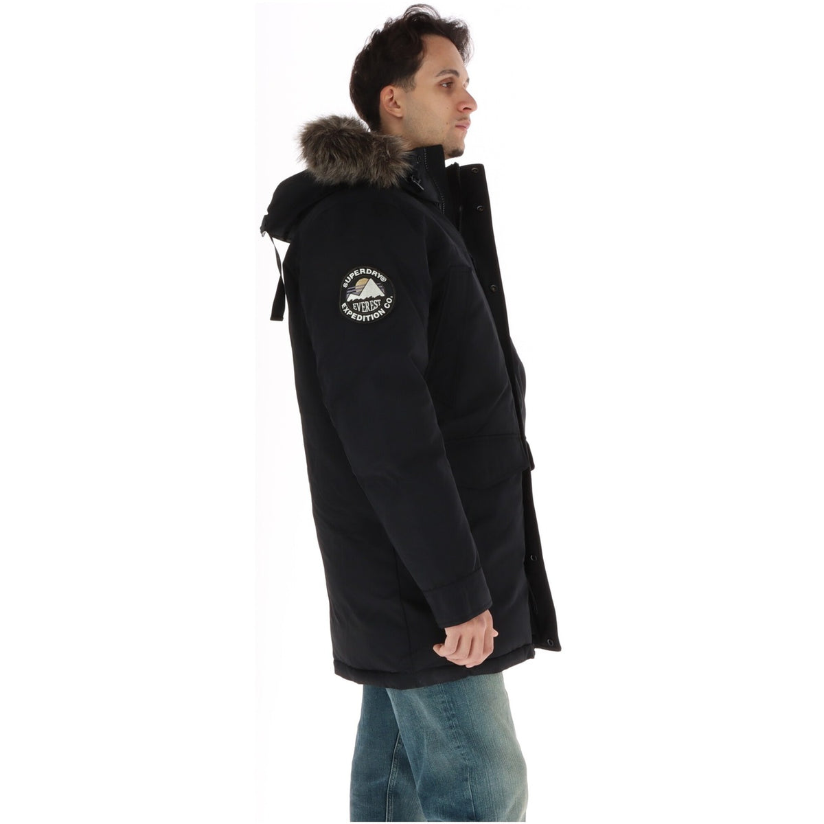 Parka uomo Superdry Everest – Giubbotto lungo invernale con cappuccio e pelliccia M5011929A.