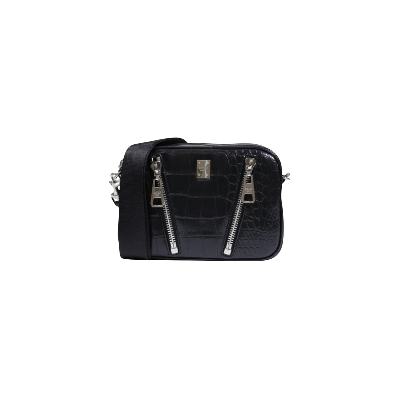 Replay Borsa Donna Nera a Tracolla con Cerniera Tasca Interna - Borsa Poliestere 23x17x7cm