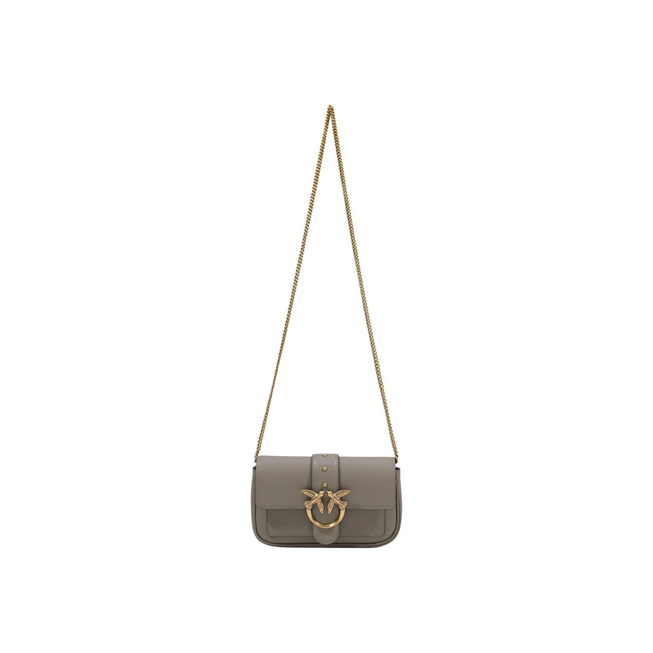 Pinko Borsa Donna Beige in Pelle 100% con Chiusura Magnetica Tasche Interne 12x20x4 cm 100061 A0F1