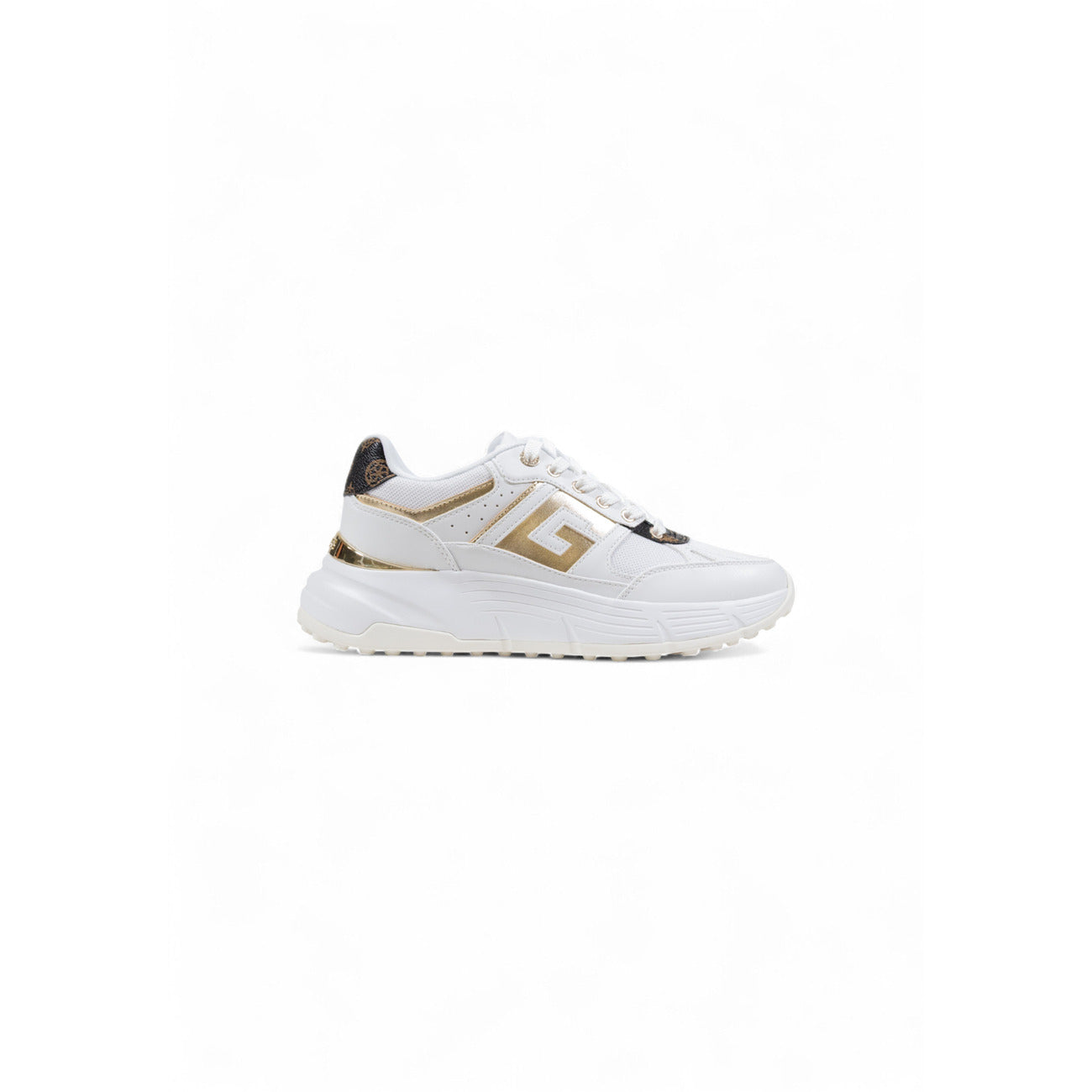 Guess Sneakers Donna Bianche in Poliuretano 65% e Poliestere 35% con Plateau e Lacci Autunno/Inverno FLTFON FAB12