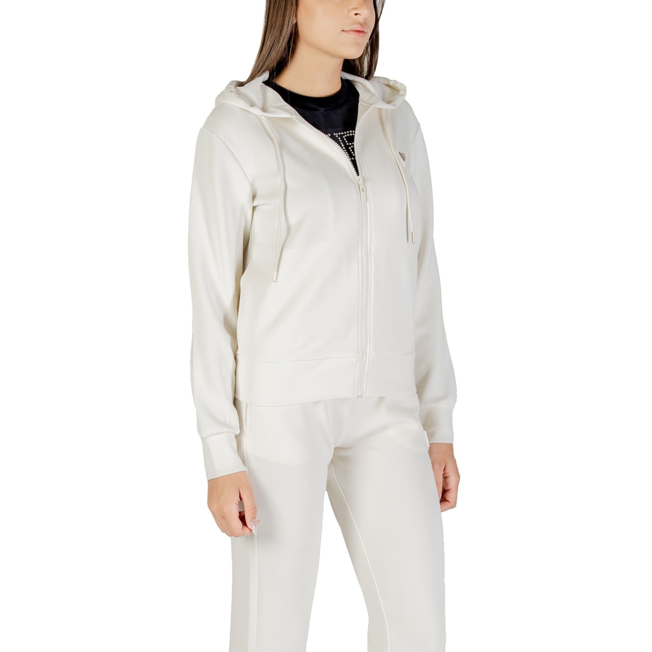 Guess Active Felpa Zip Donna Bianca V4YQ06 KCAY2 - Modal 42%