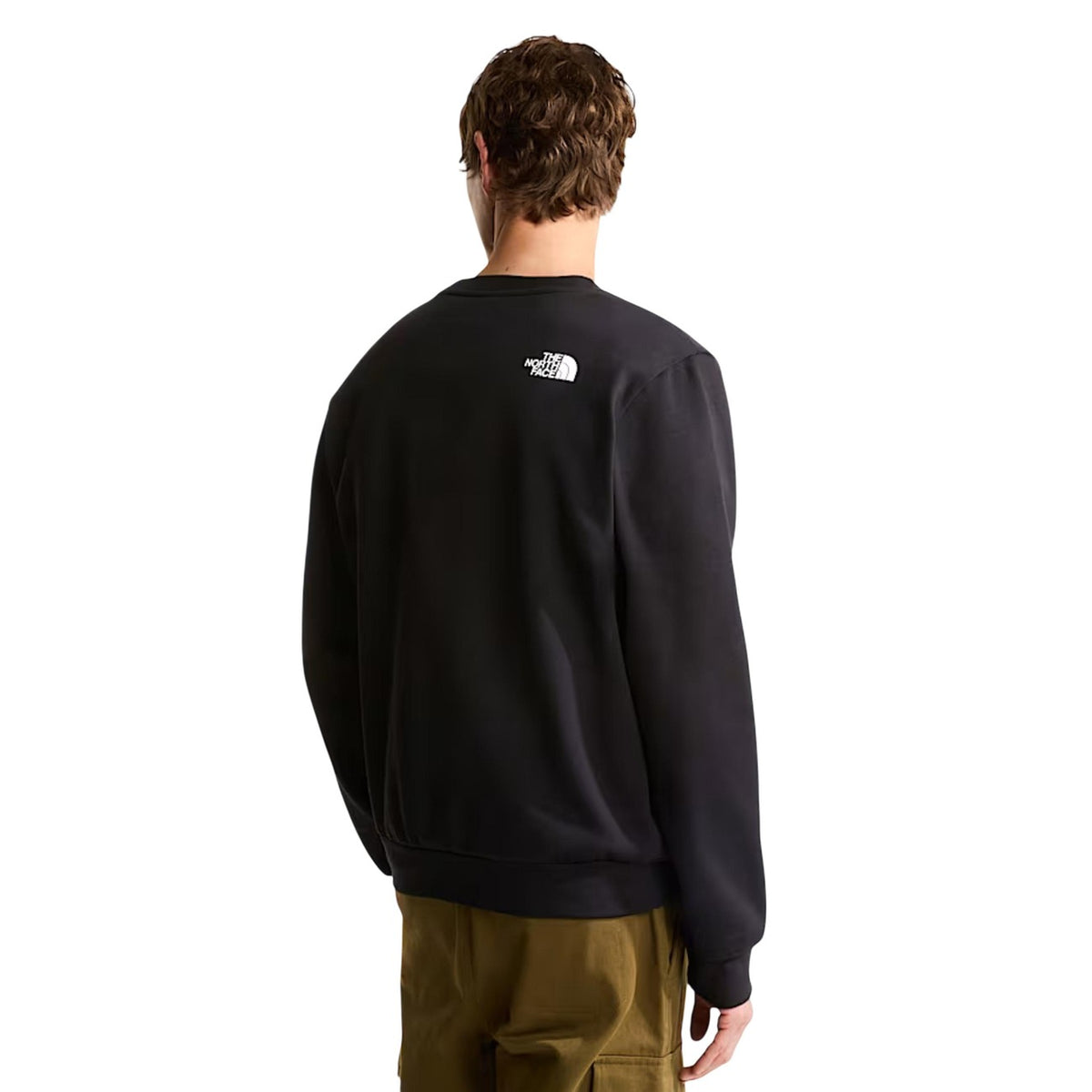Felpa girocollo The North Face uomo nera NF0A8JAY M BOX HD REG CREW. Felpa sportiva felpata in misto cotone con scollo tondo, patch con logo The North Face e stampa logo sulla spalla, abbigliamento casual uomo.