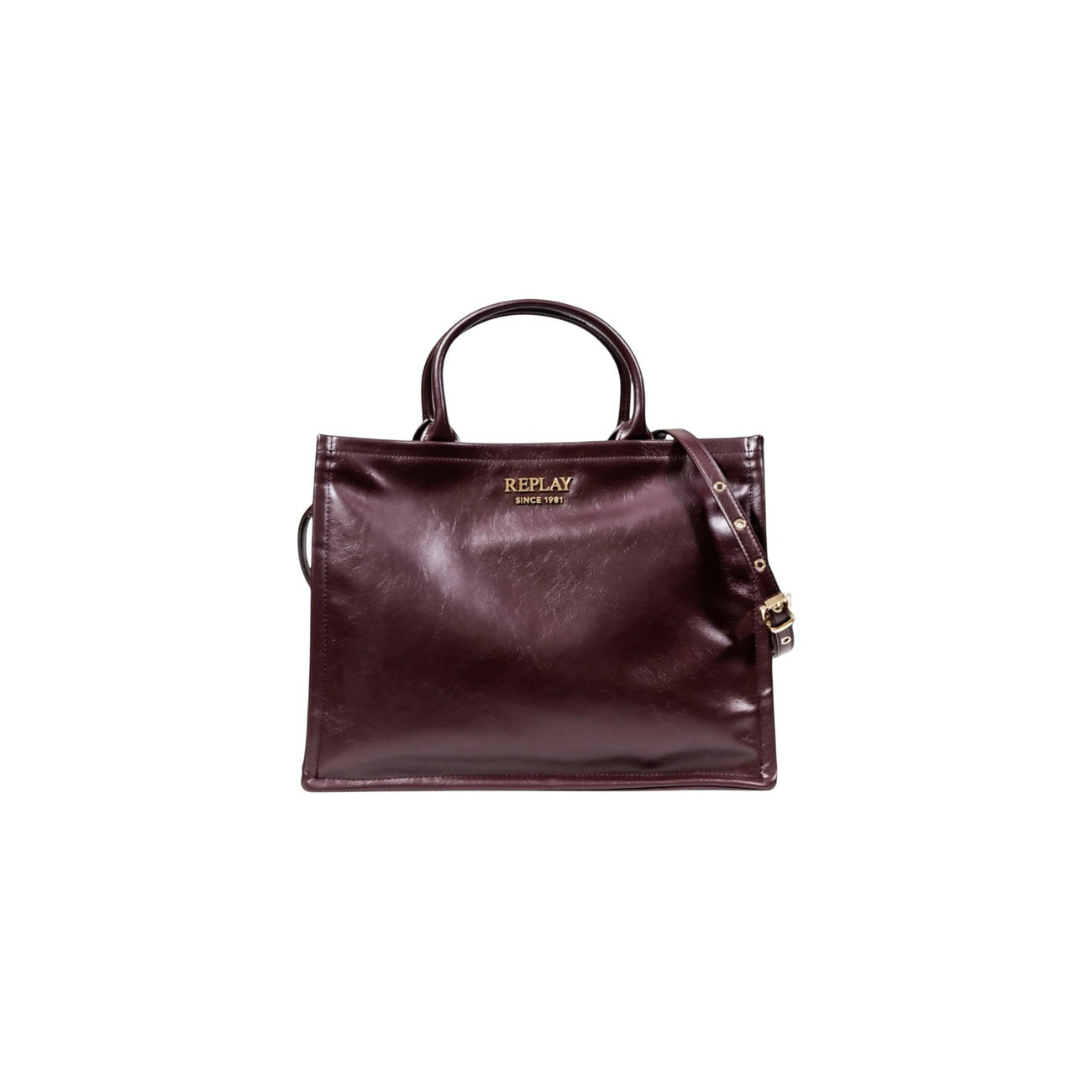 Replay Borsa Donna Bordeaux a Mano con Tracolla Cerniera - Borsa Poliuretano 28x13x13cm
