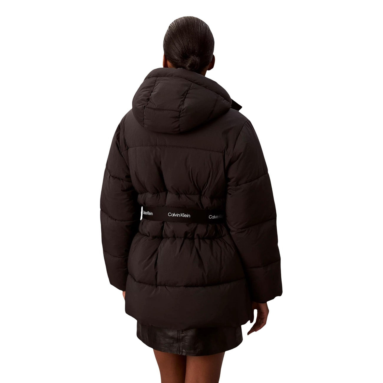 Calvin Klein Jeans Giubbotto Donna Nero Zip Bottoni Automatici Manica Lunga Scollo Alto Cappuccio Tasche Poliammide 100% Autunno Inverno LV047D507G