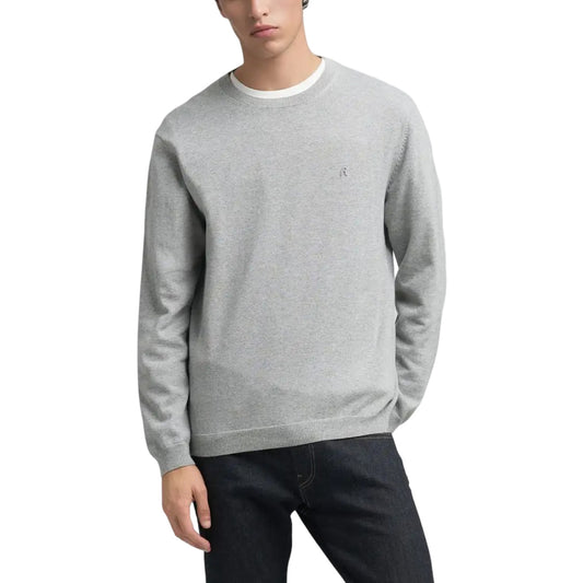 Replay Maglia Uomo Grigia Maniche Lunghe Scollo Tondo - Maglia Cotone
