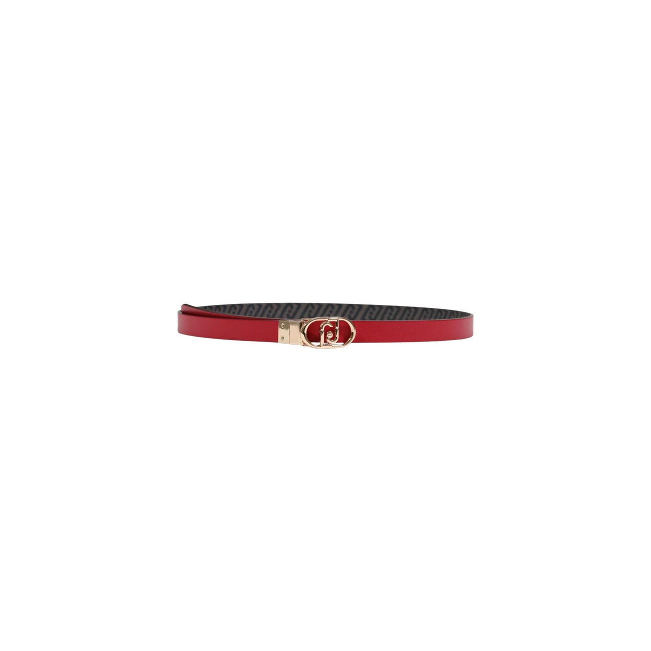 Cintura Reversibile Liu Jo; Marrone. Altezza 2 cm. Stampa logo all-over e lato effetto bottalato. Fibbia monogram dorata, chiusura regolabile. Prodotto ecosostenibile "Liu Jo Better". Colore rosso 