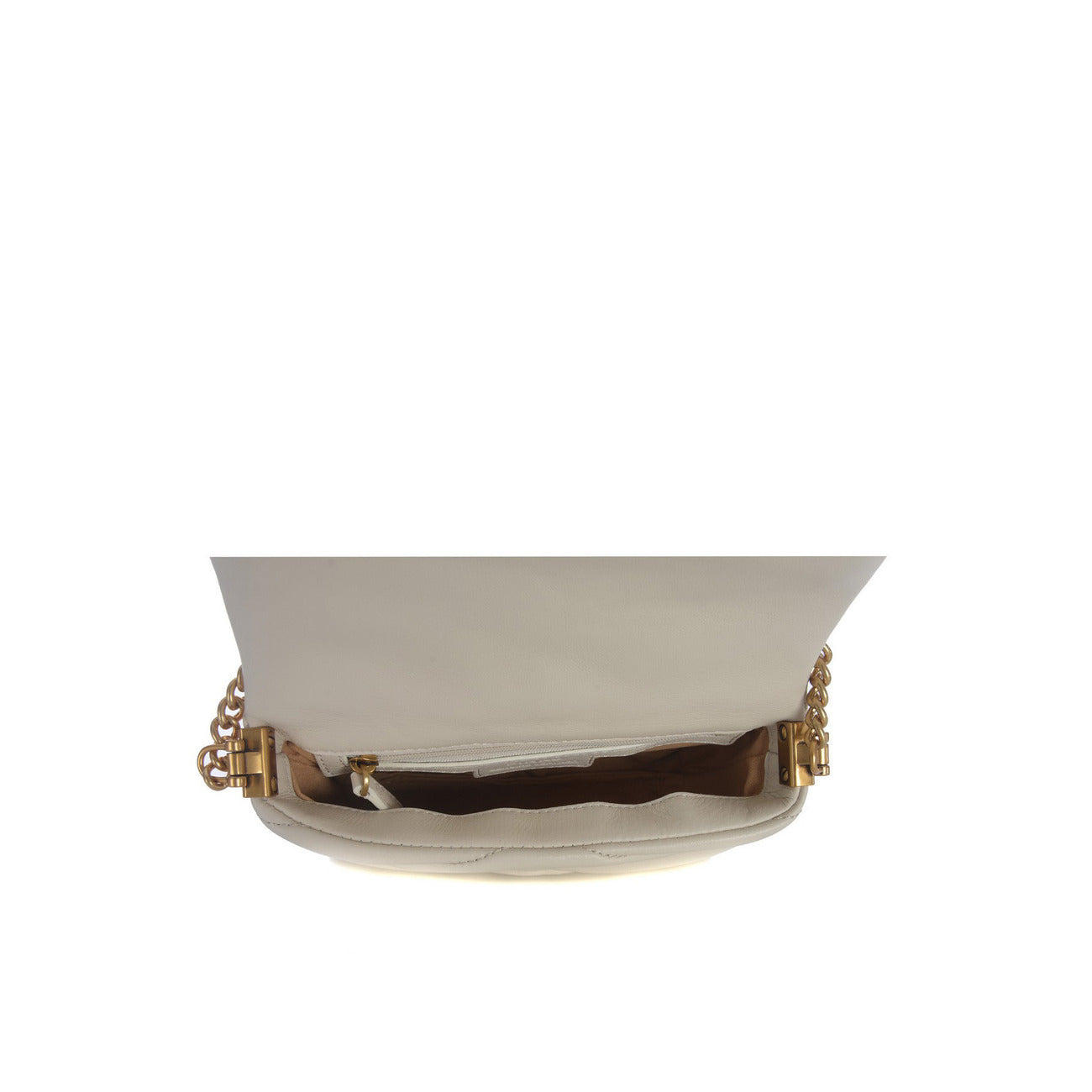 Pinko Borsa Donna Bianca a Tracolla con Bottone Tasca Interna - Borsa Pelle