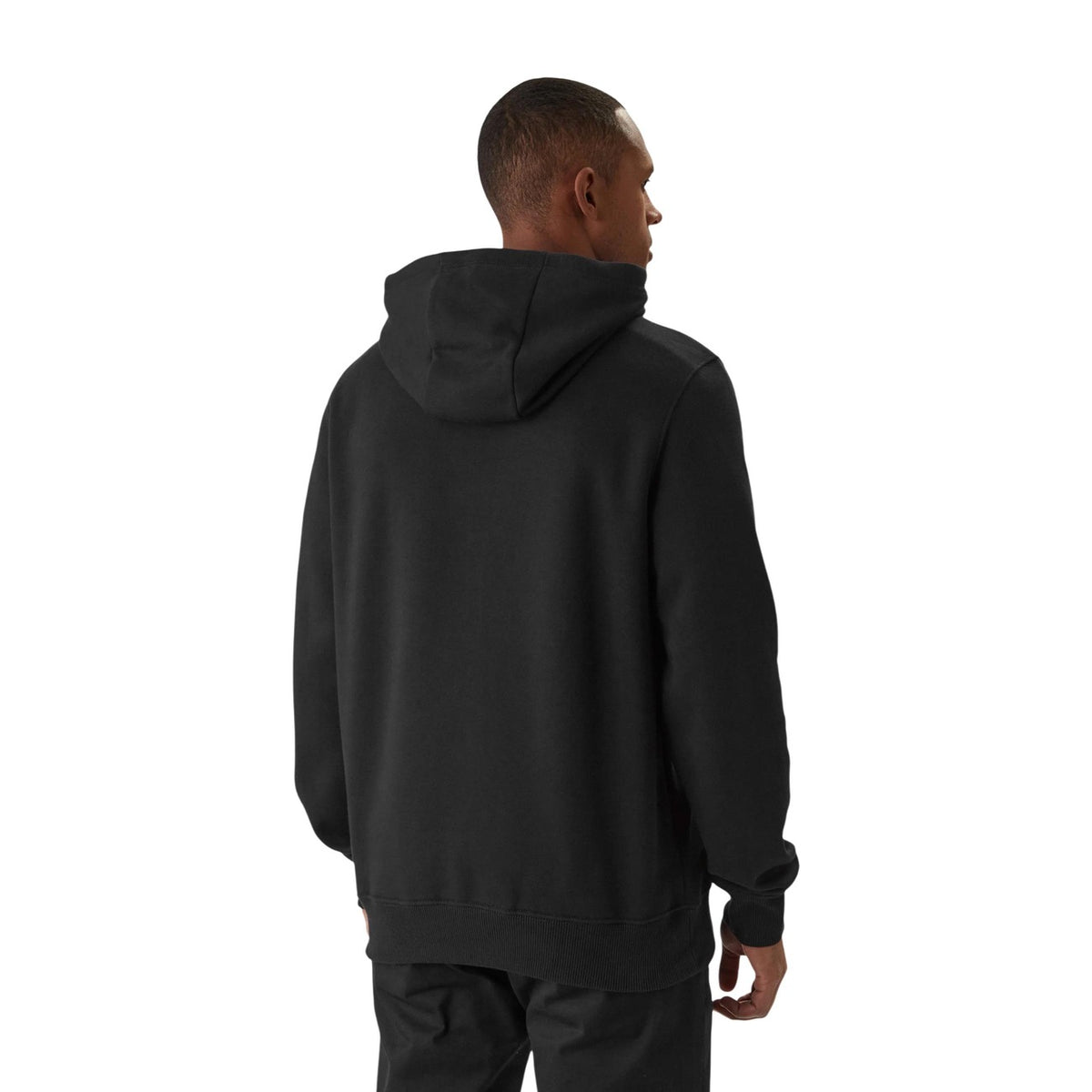 Felpa Tommy Hilfiger uomo nero con cappuccio MW0MW42735. Felpa mezza stagione sostenibile in cotone e poliestere riciclato con tasca a marsupio frontale, coulisse e logo Established 1985 New York City sul petto, abbigliamento casual uomo.