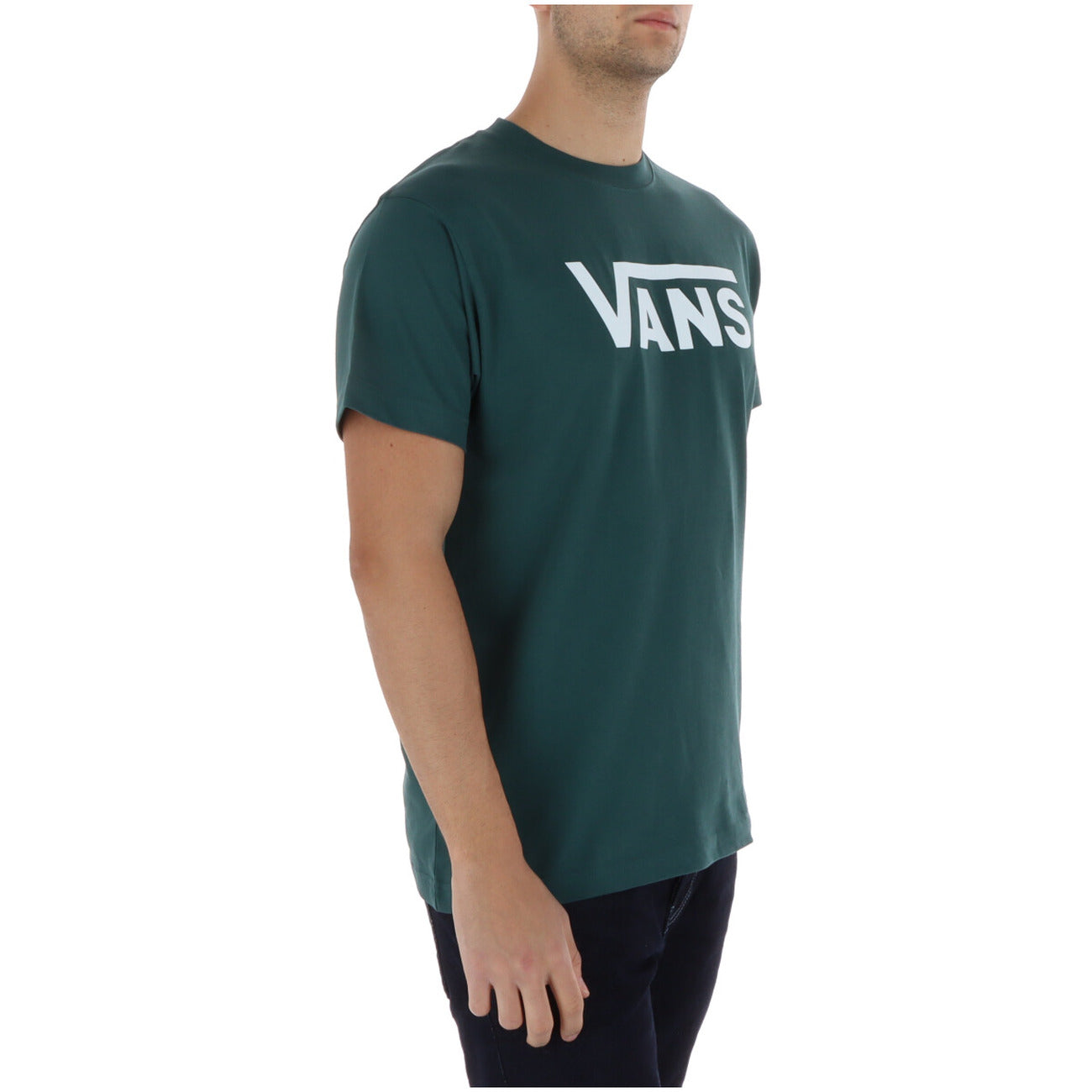 Vans T-shirt RA1FRJ1 Verde; 100% cotone, stampa grafica, maniche corte. L'essenziale street-style robusto e di tendenza.