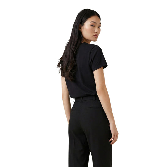 T-shirt nera Desigual in 100% cotone con stampa cuore effetto animalier, vestibilità regolare e girocollo, stile originale e colorato. Vista posteriore 