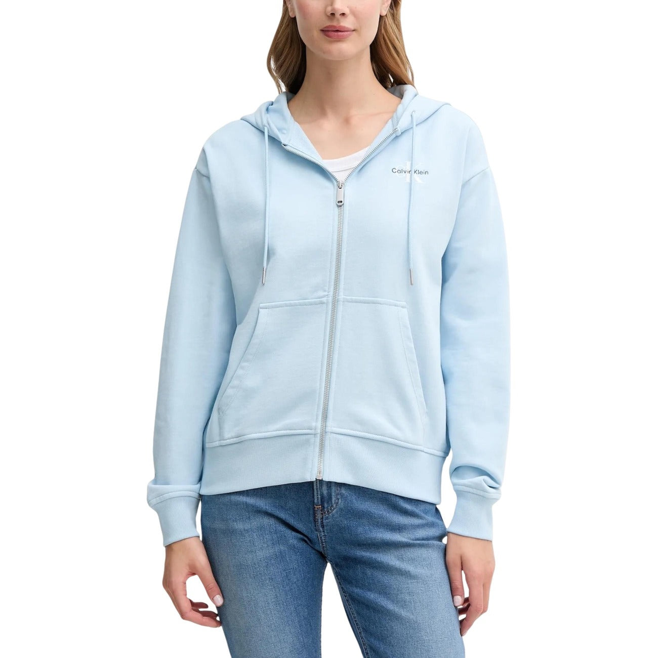 Calvin Klein Jeans Felpa Zip Donna Bordeaux LV047B270G - Cotone 86%