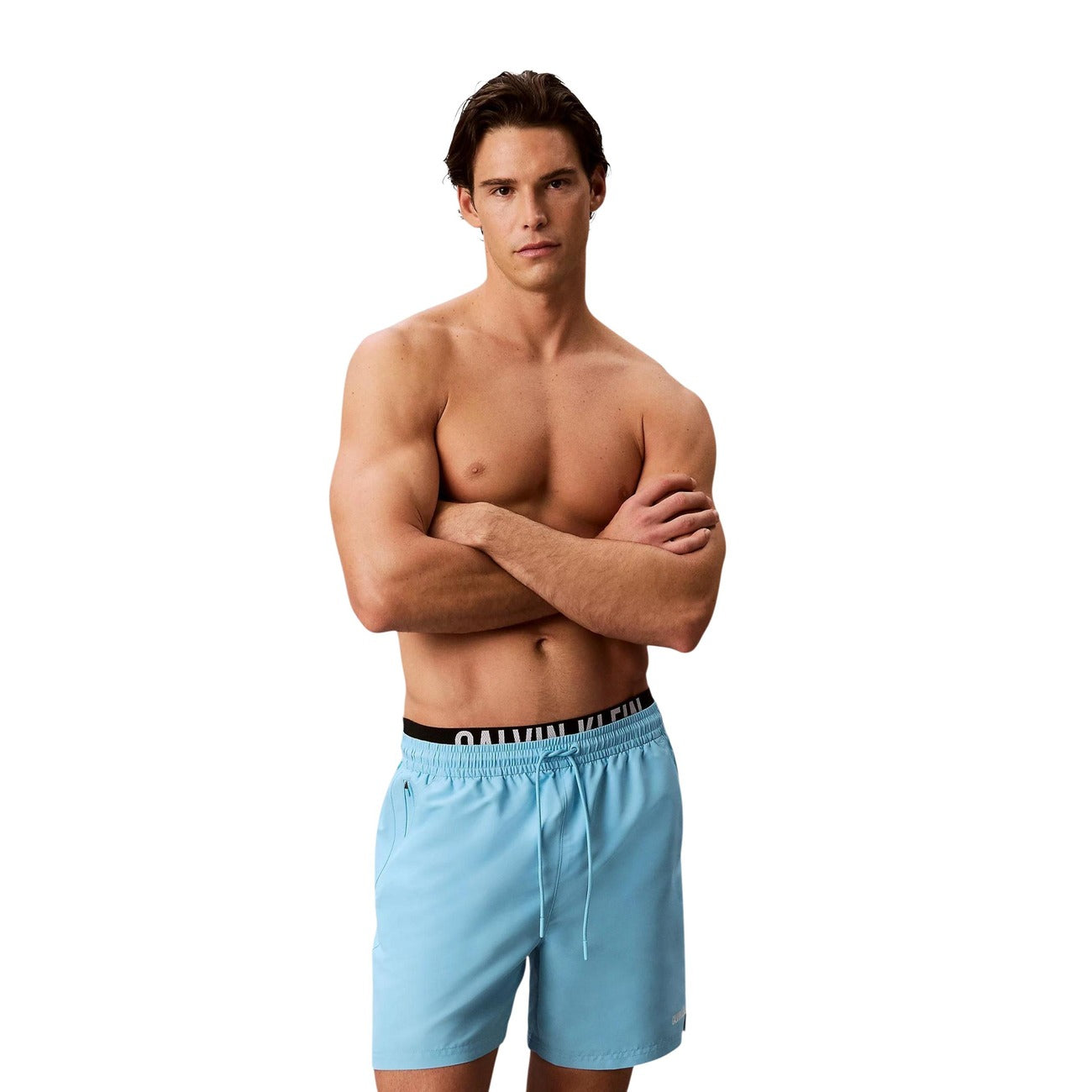Calvin Klein Jeans Costume Boxer Con Fascia logo In Vita Doppia - Intense Power Uomo MEDIUM DRAWSTRING BOXER
