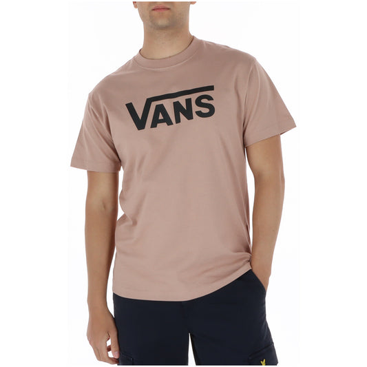 T-shirt Vans Classic Logo; 100% Cotone. Colore marrone, stampa nera, vestibilità comoda. Maglia uomo girocollo resistente e traspirante per la PE26. Vista frontale 