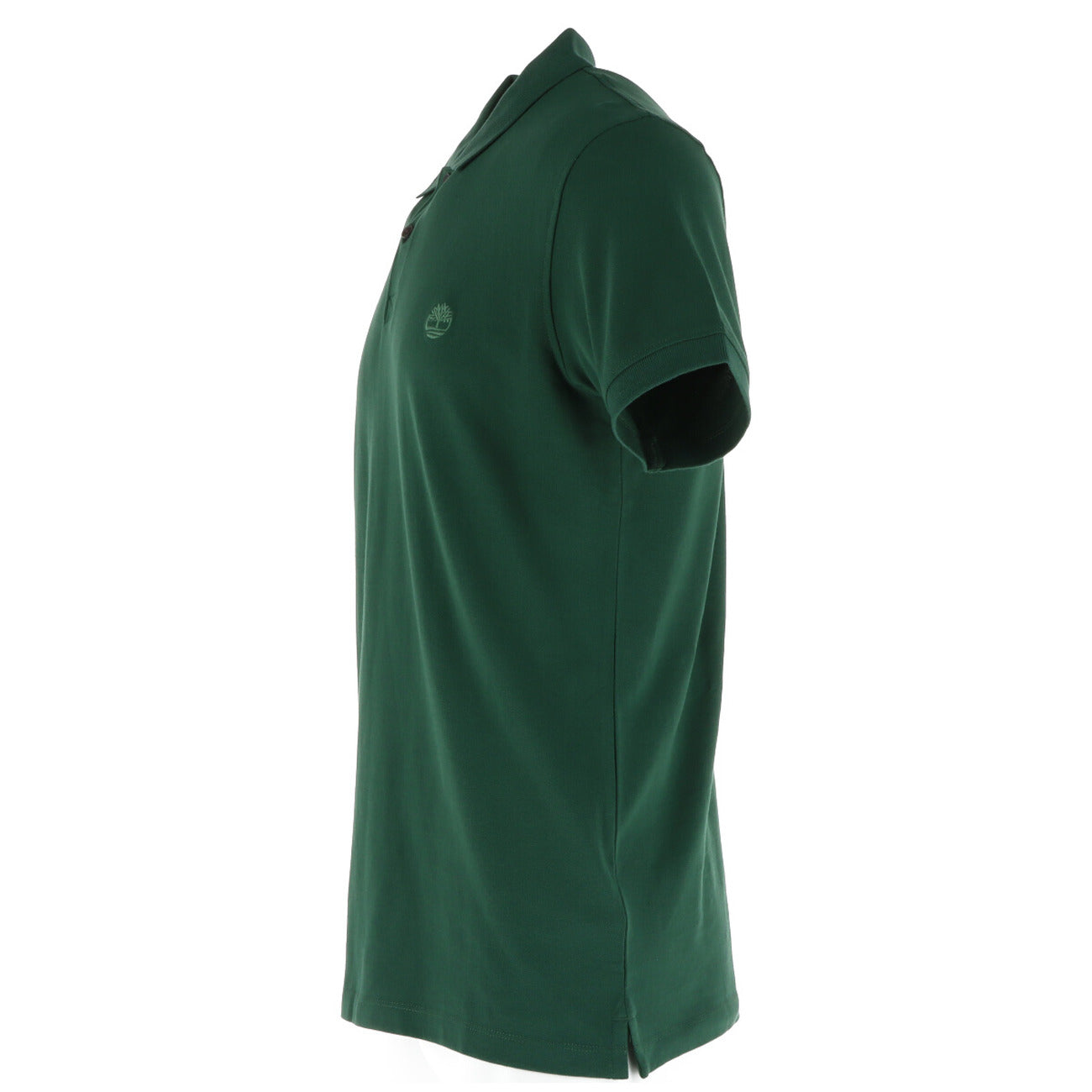 Dettaglio polo Timberland Millers River uomo verde con logo ricamato e vestibilità regular fit