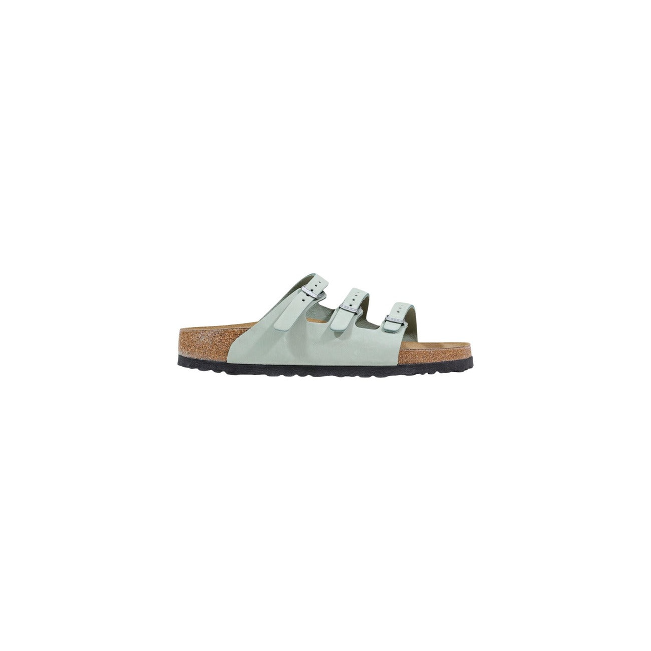 Ciabatte donna Birkenstock modello FLORIDA FRESH verde chiaro con tripla fibbia regolabile e plantare anatomico