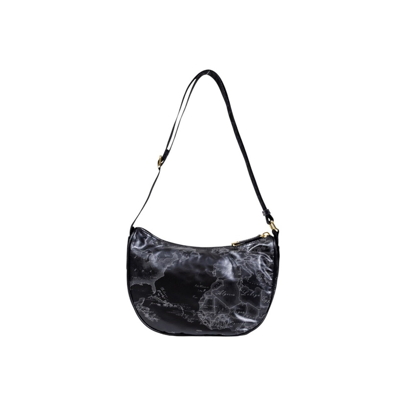 Alviero Martini Prima Classe Borsa Donna Nera a Mano con Cerniera - Borsa Poliuretano Poliestere Cotone Tasca Interna 26x22x8cm