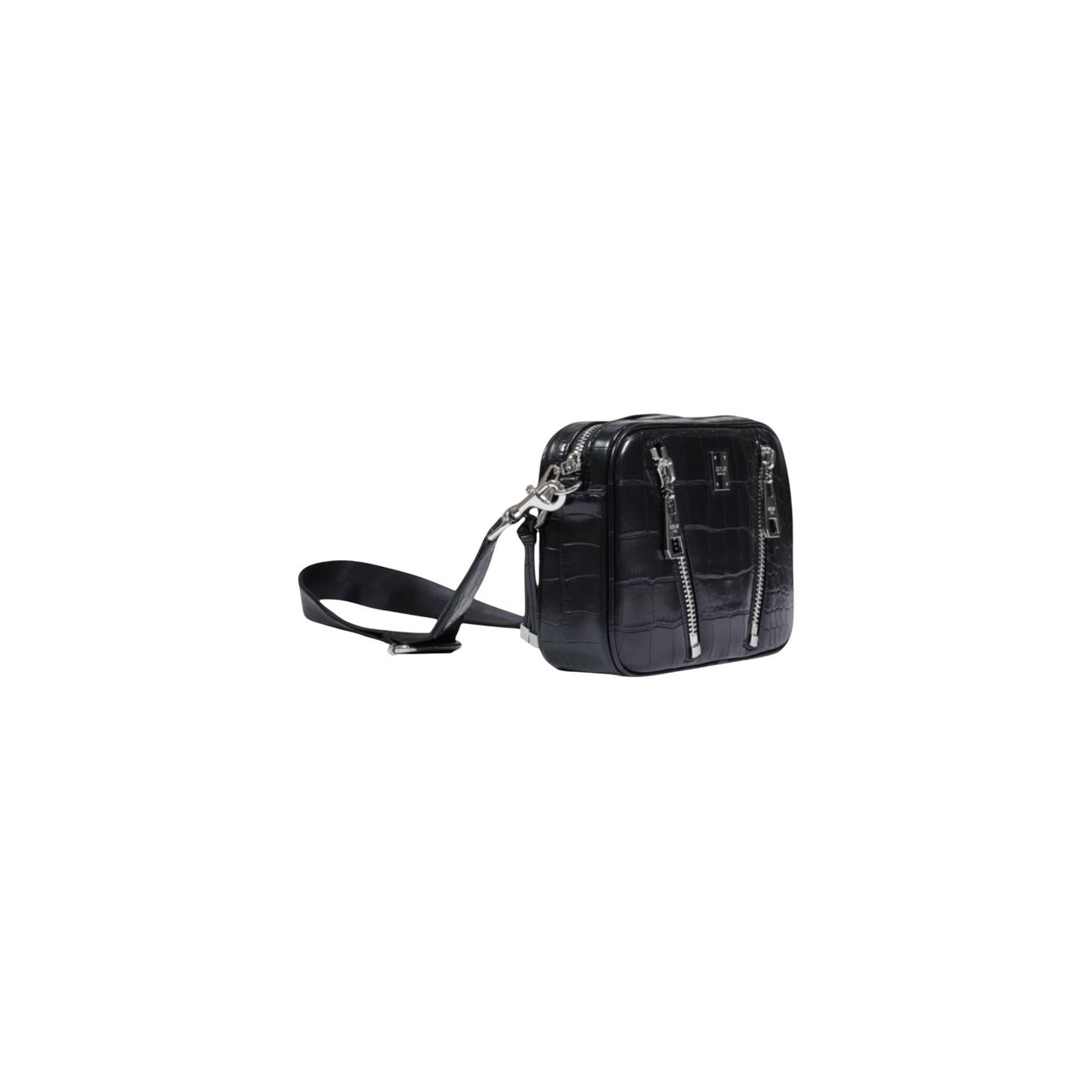 Replay Borsa Donna Nera a Tracolla con Cerniera Tasca Interna - Borsa Poliestere 23x17x7cm