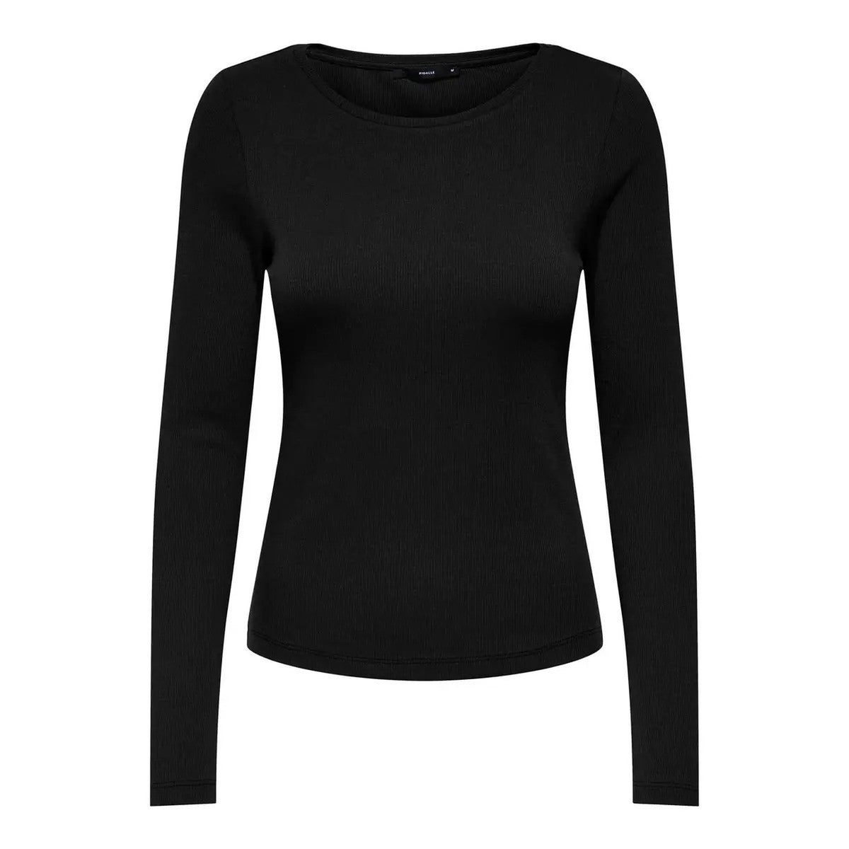 T-shirt manica lunga donna Only 15300058. Maglia paricollo regular fit in viscosa nero e marrone per autunno inverno.