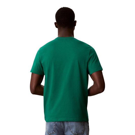T-shirt Calvin Klein Verde; 100% Cotone. Logo CK Est. 1968 stampato, maniche corte, vestibilità regular. Capo leggero e traspirante, ideale per la stagione Primavera/Estate. Vista posteriore 