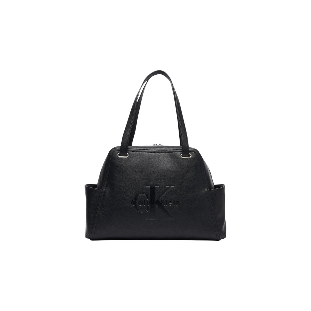 Borsa tote nero donna Calvin Klein – Shopping bag Pockets Monologo con zip LV04F3689G.