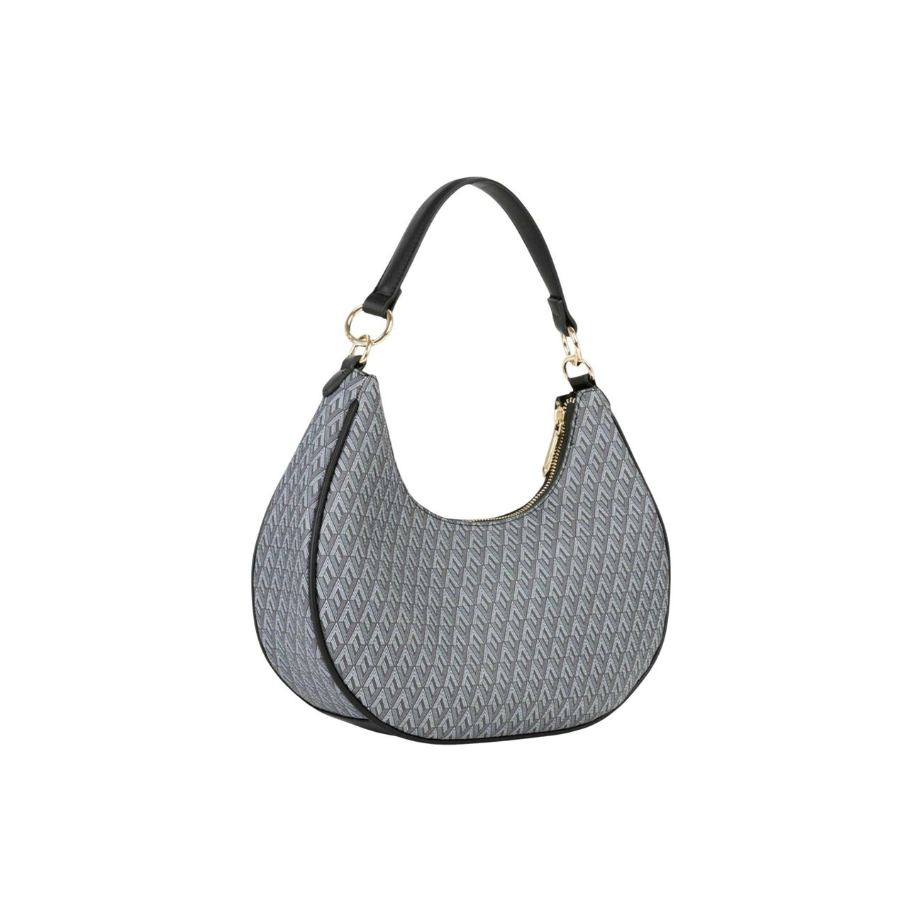 Valentino Bags Queen Re VBS9OX07, hobo bag trapuntata nera con logo a V metallico; doppia portabilità (mano/spalla), chiusura sicura e design curvo in poliuretano di alta qualità. Vista posteriore 
