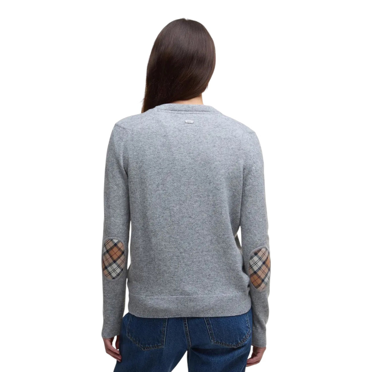 Barbour Cardigan Donna Grigio con Bottoni Maniche Lunghe - Cardigan Lana Cotone Scollo Tondo