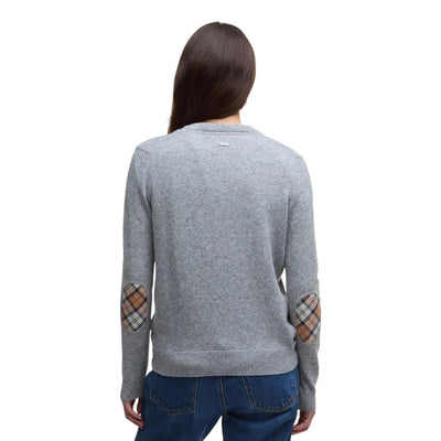Barbour Cardigan Donna Grigio con Bottoni Maniche Lunghe - Cardigan Lana Cotone Scollo Tondo
