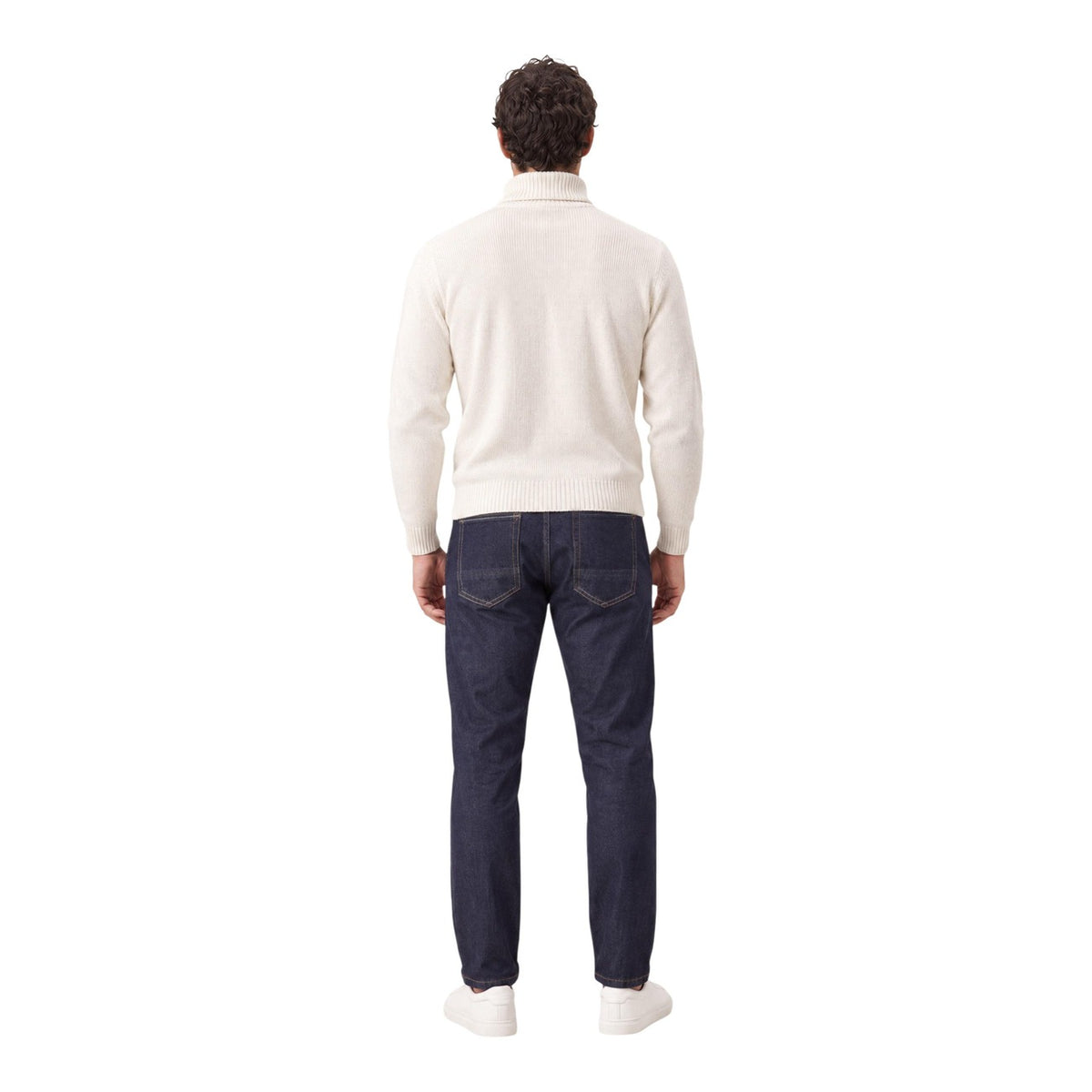 Dolcevita uomo Gianni Lupo bianco – Maglione collo alto a maglia fine GL536S-F26.