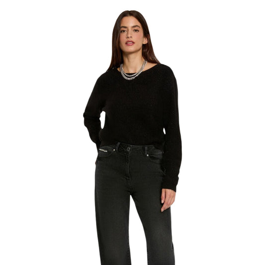 Cardigan donna Morgan De Toi nero – Maglia elegante mezza stagione con scollatura schiena 242-MIMO.