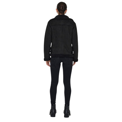 Only Giacca Donna Nero Cerniera Manica Lunga Scollo Tondo Colletto Tasche Poliestere 100% Autunno Inverno 15304775