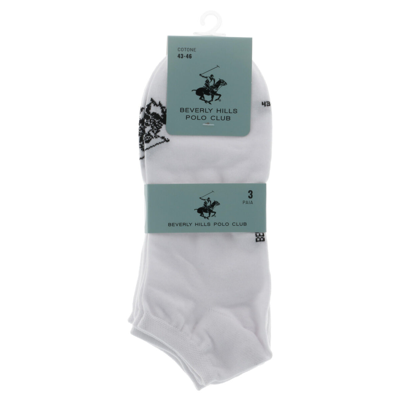 Beverly Hills Polo Club Calze Uomo Nero Cotone 85% Poliestere 12% Elastan 3% Tutte le Stagioni BHPC77
