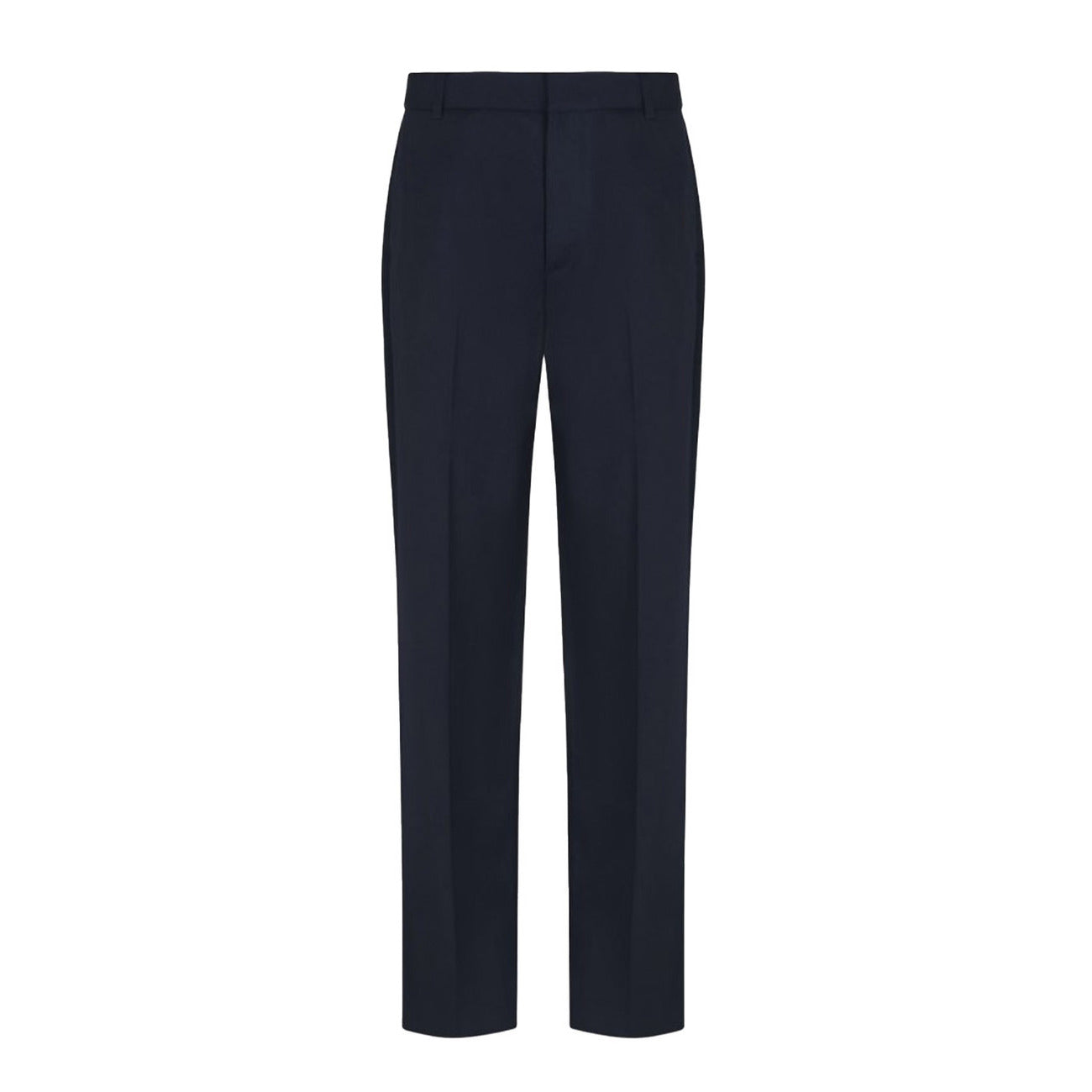 Emporio Armani Pantaloni Uomo Blu con Zip Bottone Tasche Anteriori - Pantaloni Lana Vergine
