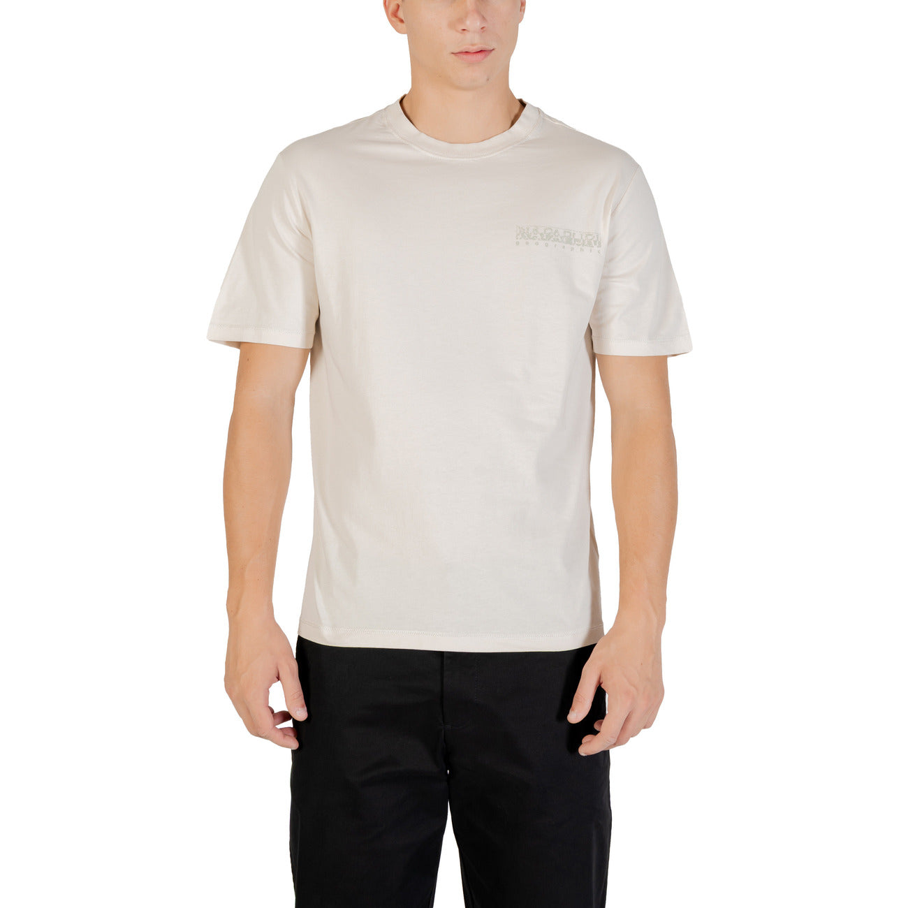 Napapijri T-Shirt Uomo Nera Stampa Manica Corta Scollo Tondo 100% Cotone NP0A893U