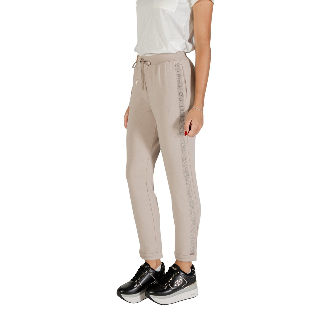 Pantaloni Sportivi Donna Liu Jo Beige Modal - Stile Casual