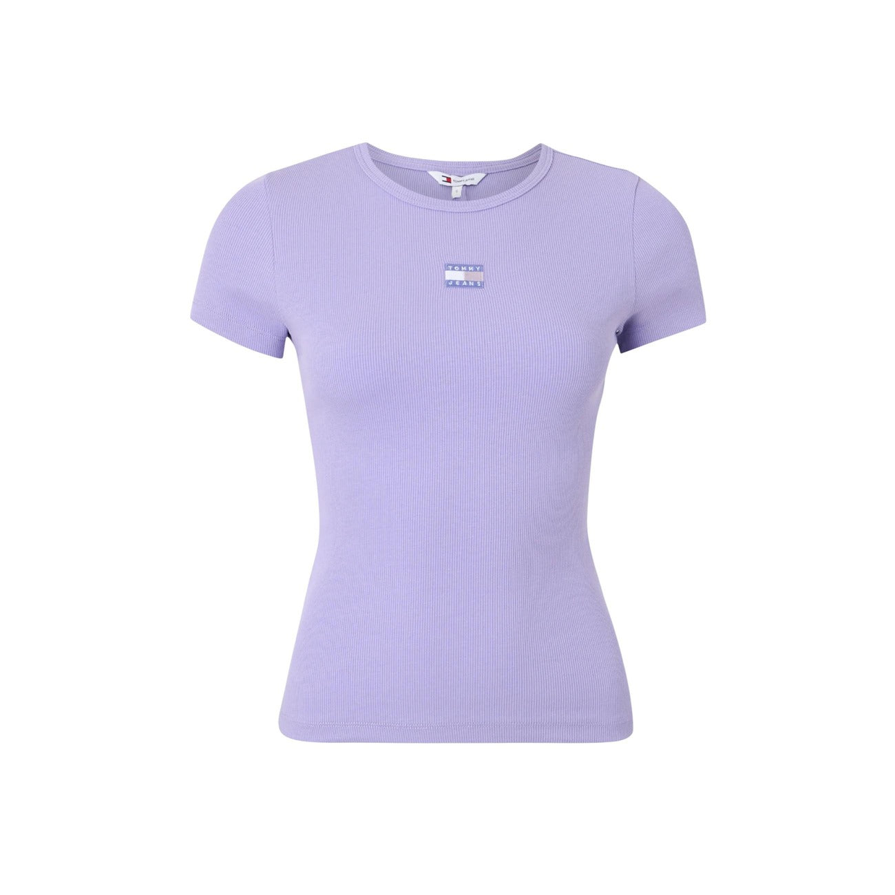 Tommy Hilfiger Jeans T-Shirt Donna Beige Maniche Corte Scollo Tondo Cotone 95% Elastan 5% Autunno Inverno DW0DW17881