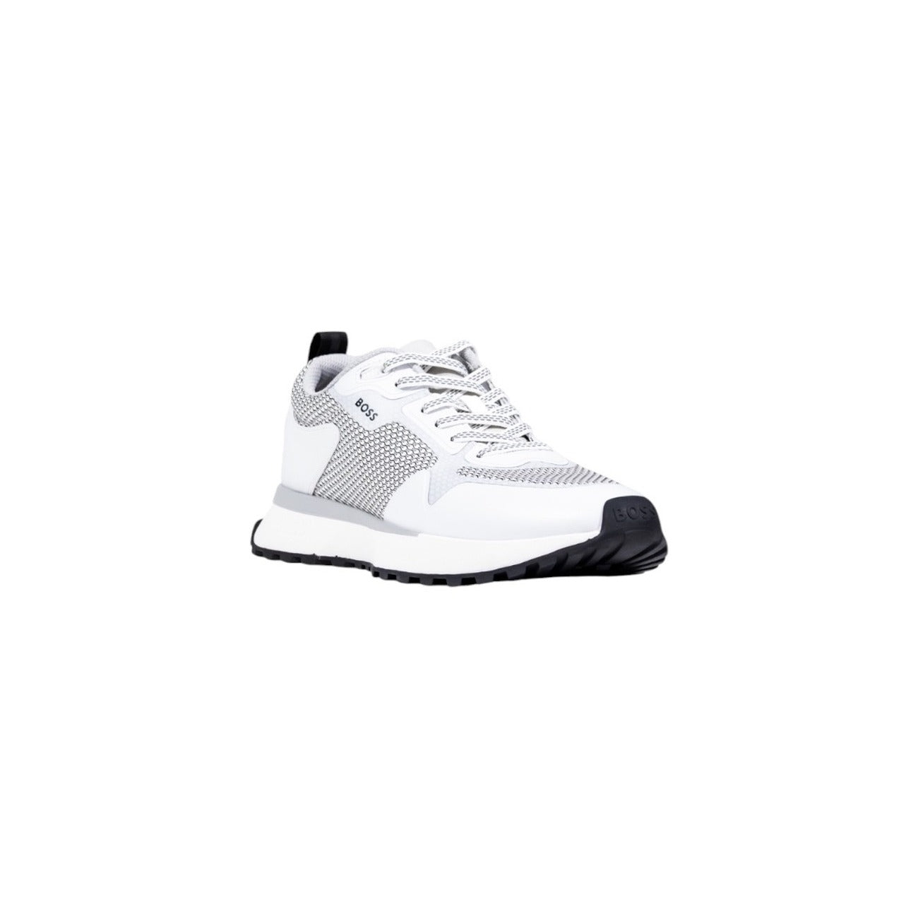 Boss Sneakers Uomo Bianche con Lacci - Sneakers Poliestere Basse Sportive