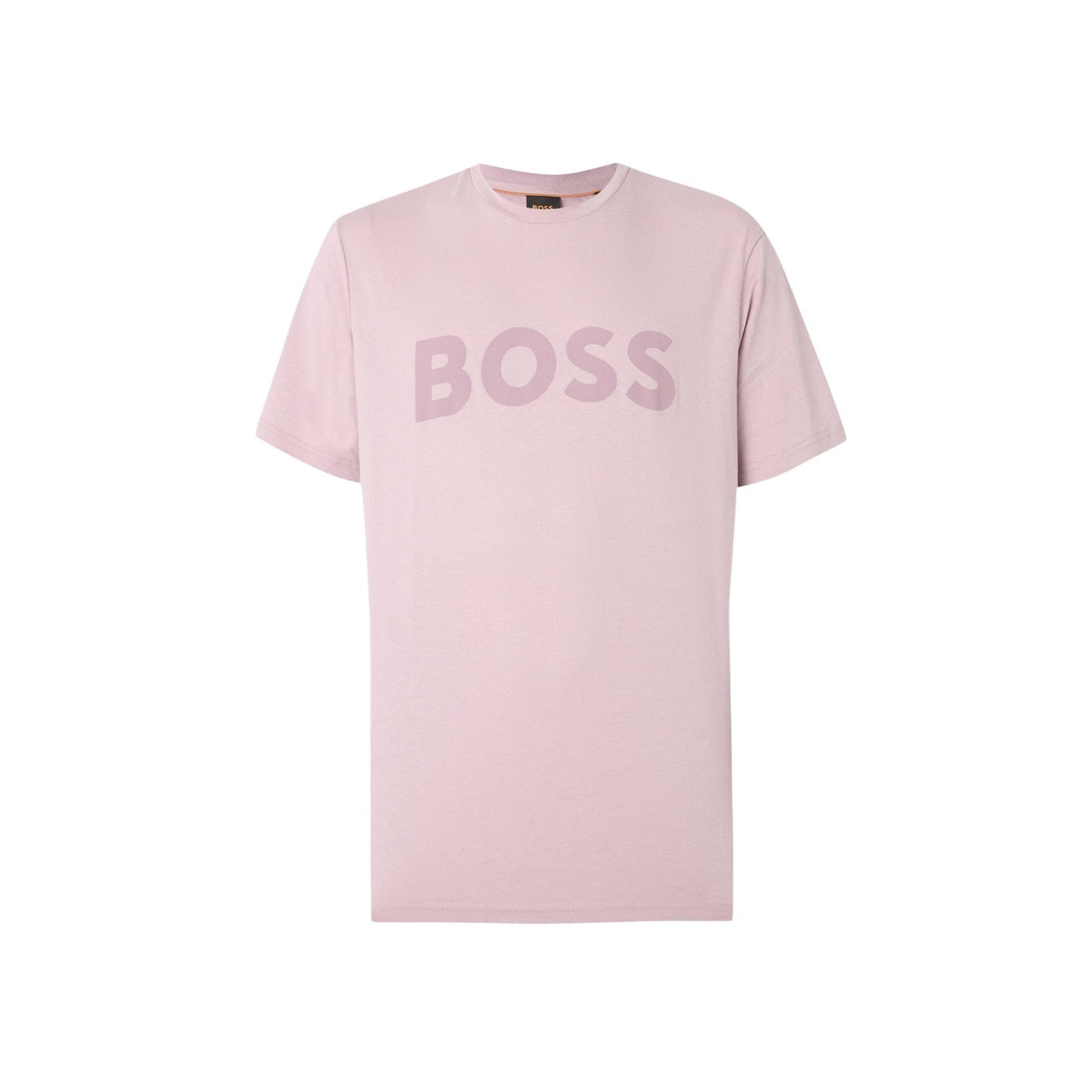 T-shirt Boss uomo rosa in cotone - vista frontale
