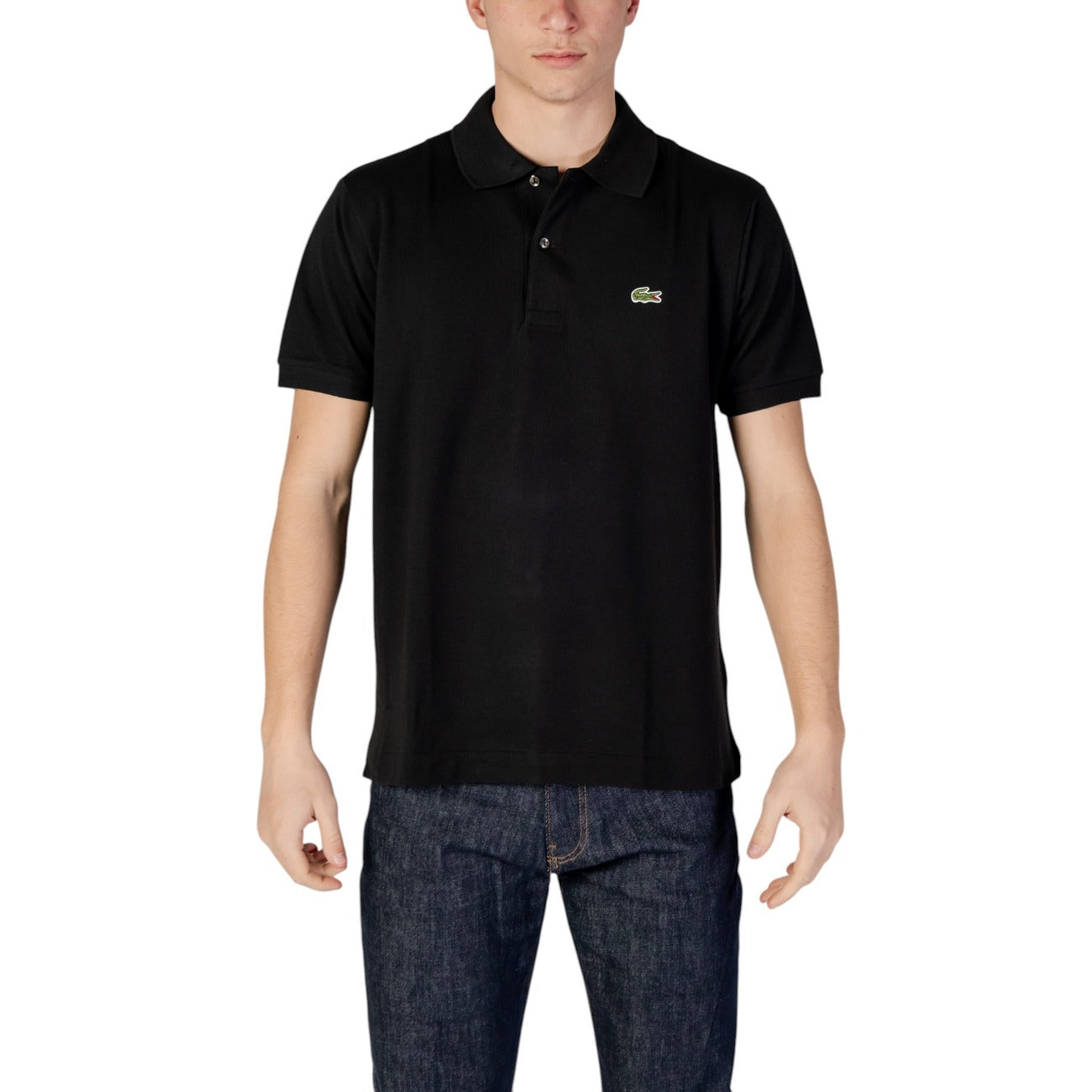 Lacoste Polo Uomo Nero Bottoni Colletto Polo Scollo Tondo Maniche Corte 100% Cotone Primavera/Estate WH7_16060800009_BLACK