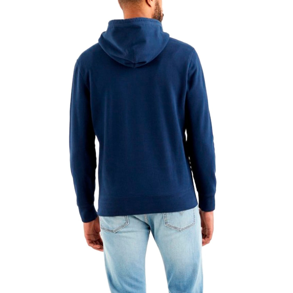 Felpa Levi's uomo blu Dress Blues con cappuccio 34581-0009 New Original Hoodie. Felpa basic in morbida spugna di puro cotone con tasca a marsupio e piccolo logo Levi's sul petto, abbigliamento casual uomo autunno inverno.