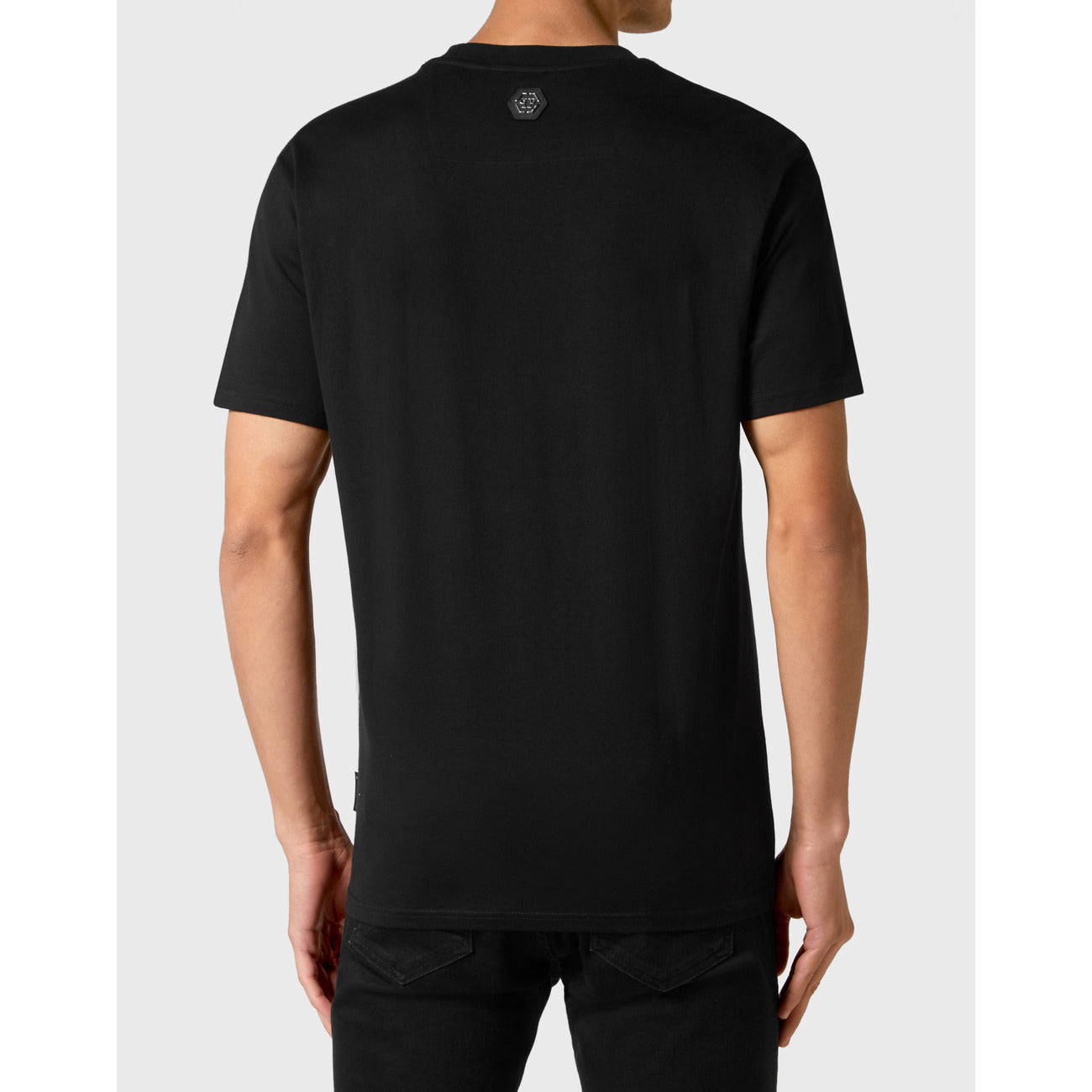 Philipp Plein T-Shirt Uomo Nera Stampa Manica Corta Scollo Tondo 100% Cotone Primavera/Estate EBO_2062