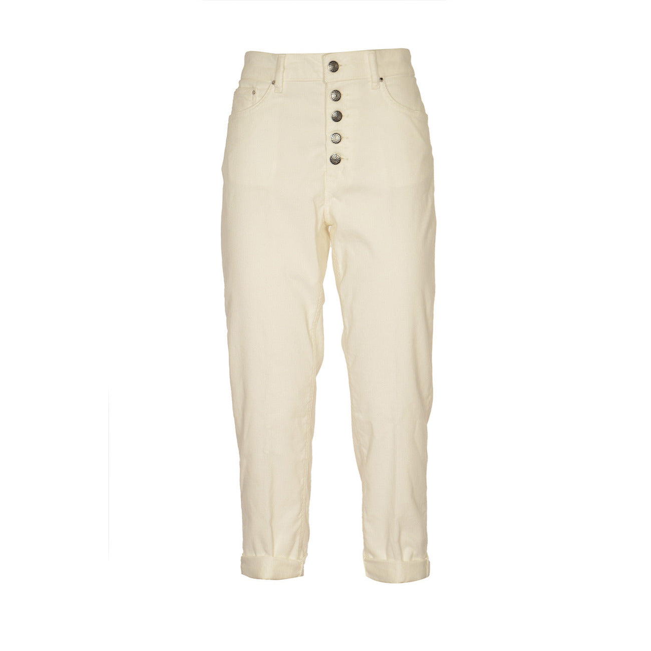 Dondup Pantaloni Donna Bianco Bottoni Tasche Anteriori e Posteriori 66% Cotone 32% Lyocell 2% Elastan Autunno/Inverno V_32166