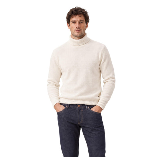 Dolcevita uomo Gianni Lupo bianco – Maglione collo alto a maglia fine GL536S-F26.