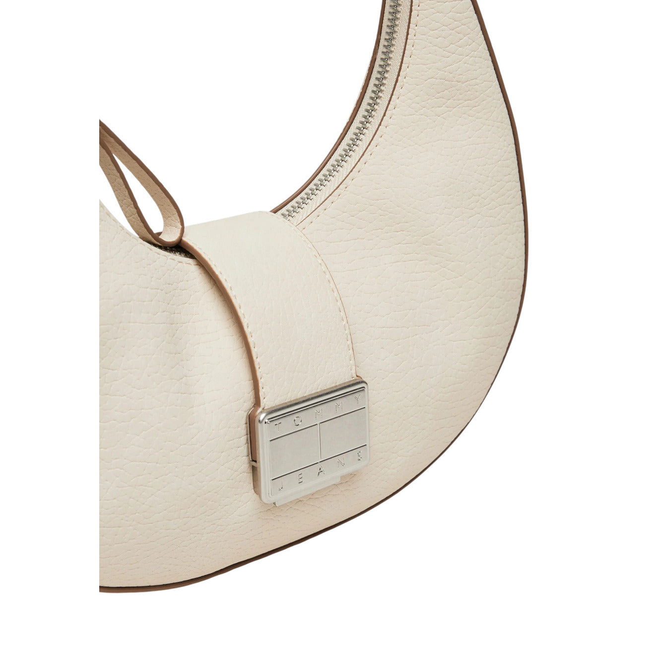 Tommy Hilfiger Borsa Donna Beige con Cerniera Tasche Interne - Borsa Poliuretano 13x25x8cm