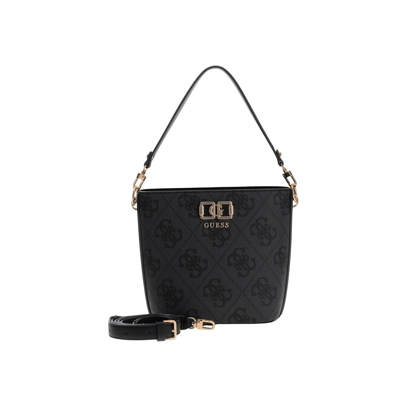 Borsa Guess donna nera a mano con tracolla 100% poliuretano 20x24x10 cm - vista frontale
