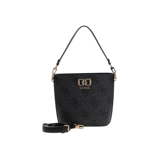 Borsa Guess donna nera a mano con tracolla 100% poliuretano 20x24x10 cm - vista frontale
