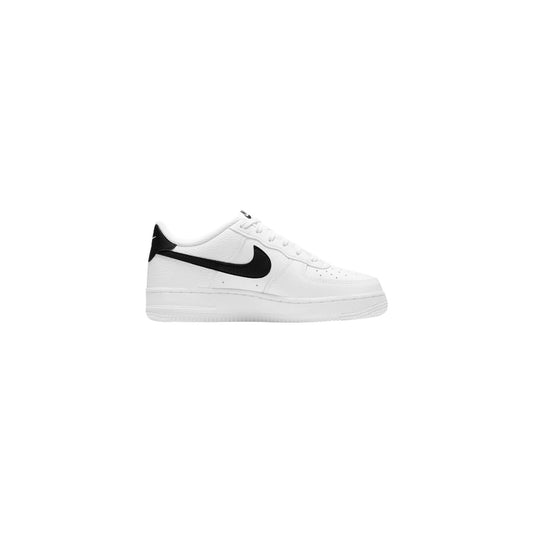 Sneakers Nike Air Force 1 bianche CT3839. Scarpe sportive bianche bicolore in pelle con logo Swoosh, punta traforata traspirante, suola in gomma platform 3 cm, scarpe casual urban 4 stagioni.