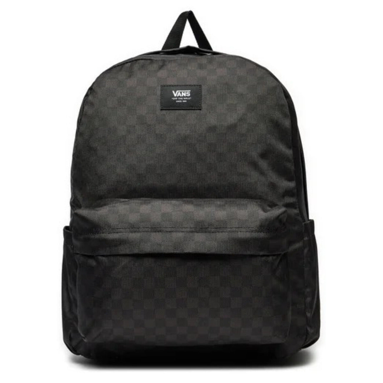 Zaino Vans Old Skool Check; 22 litri, scomparto laptop 15", tasca portabottiglie, spallacci imbottiti. Il design iconico in versione sostenibile. Vista frontale 