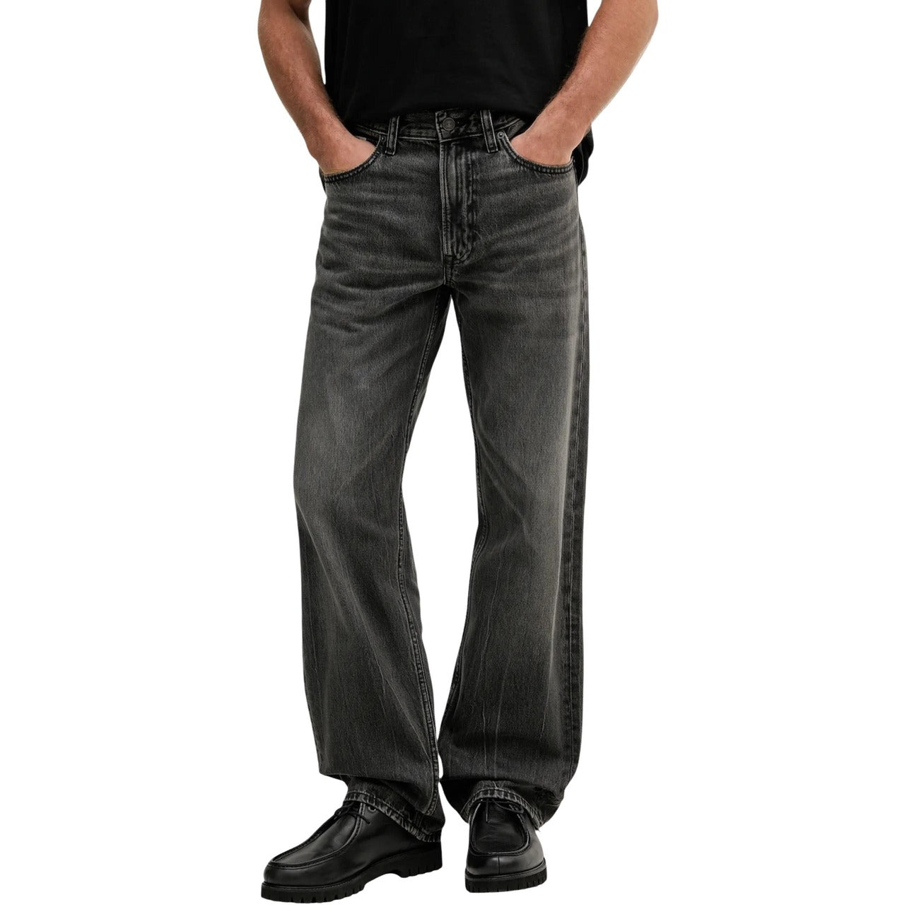 Calvin Klein Jeans Jeans Uomo Nero Zip Bottone Tasche Cotone 100% Autunno Inverno LV04RB705G