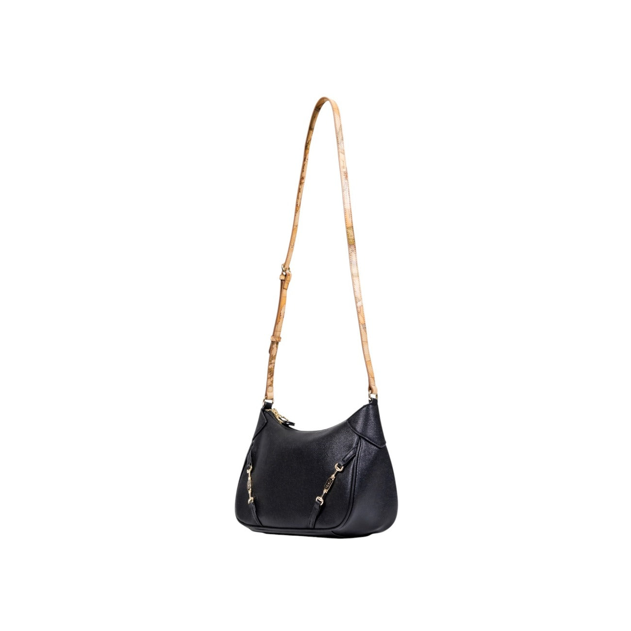 Alviero Martini Prima Classe Women's Shoulder Bag in Black - Iconic Geo Print